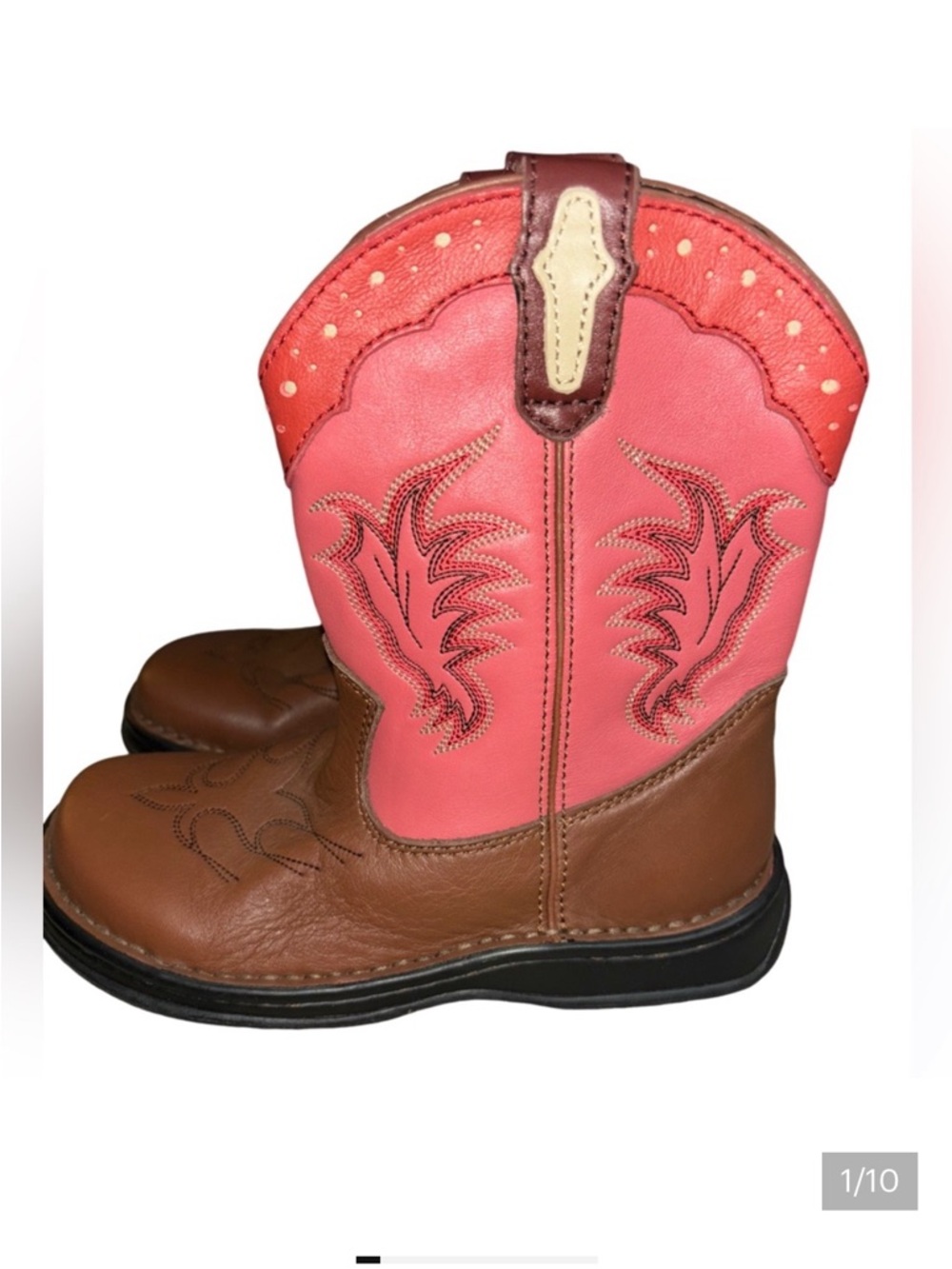 Double H Womens Pink and brown Boots women’s size 6, kids 4.5